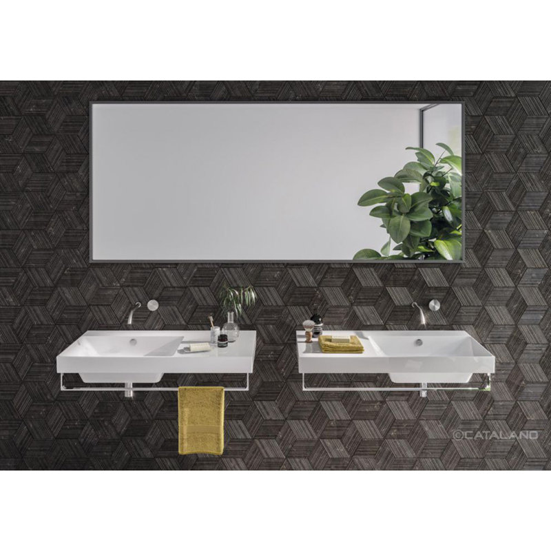 Lavabo de salle de bain mural rectangulaire avec trop-plein New Zero