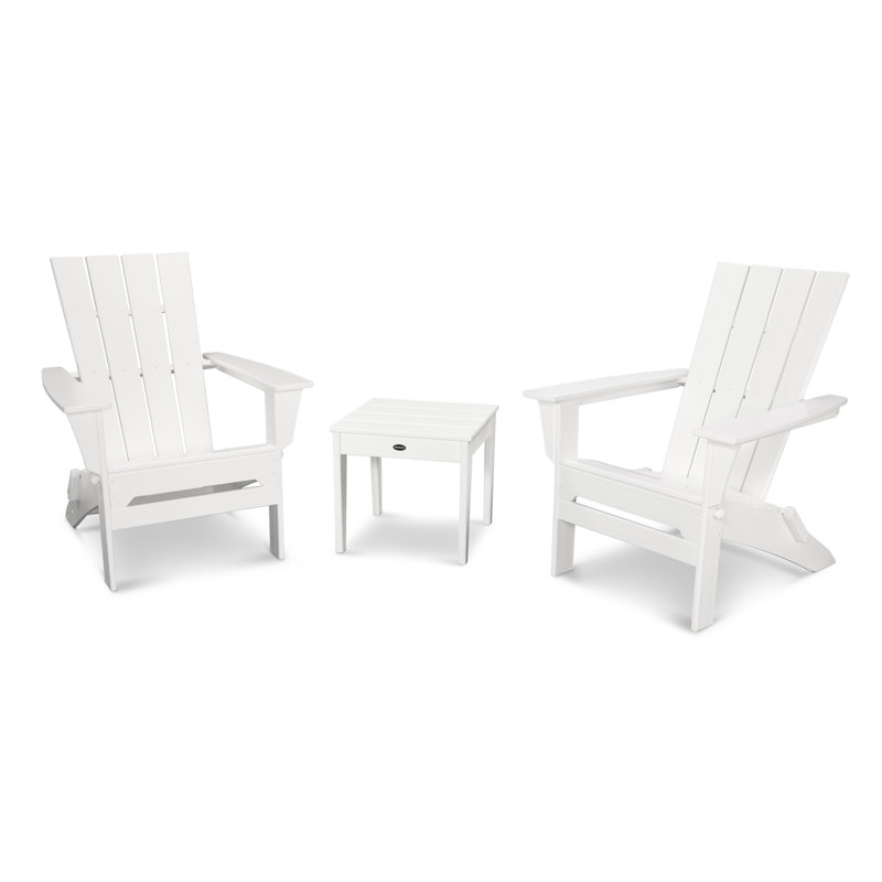 Ensemble de chaises Adirondack pliantes de 3 pièces Quattro POLYWOOD, Blanc