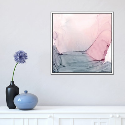 Blush & Grey Ripples by Elizabeth Karlson - Print on Canvas