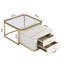 Table basse gigogne moderne 2 pièces avec tiroirs et pieds dorés électrolytiques de 27,6 po Modern-599864719