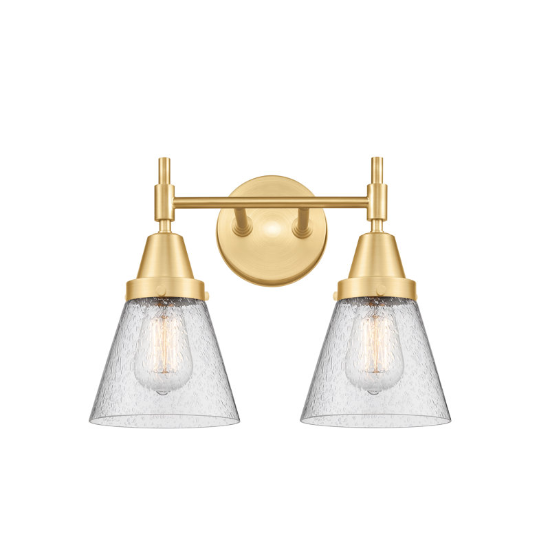 Éclairage pour meuble-lavabo à 2 lumières 15 po Shauna Cone, Incandescente, Fumée plaquée, Non