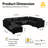 8-piece Plush Corduroy Modular Sectional Sofa With Ottoman, Comfy Deep Seat Cloud Couch, Upholstered Living Room Set-1921724559