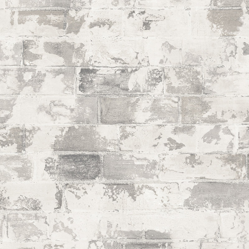  Rouleau de papier peint 33 pi x 20,5 po Brick, Gris foncé