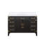 Meuble-lavabo simple en chêne noir 48 po X P 22 po D, avec plateau en marbre de Carrare