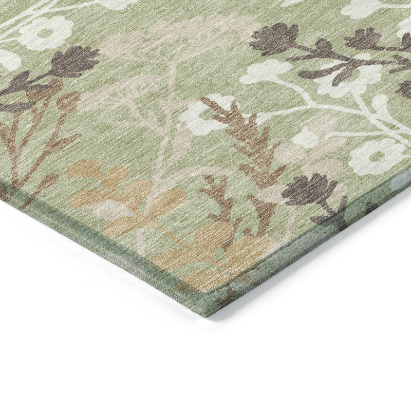 Machine Washable Indoor/Outdoor Chantille ACN2334 Floral Rug, Rectangle 9' x 12'