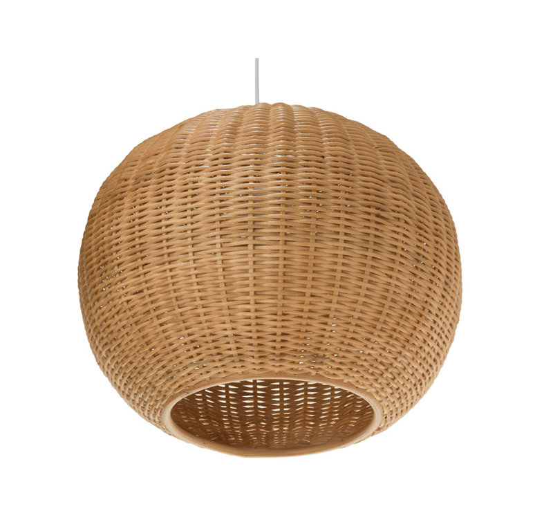 Luminaire suspendu sphère 1 lumière Tierra, Naturel