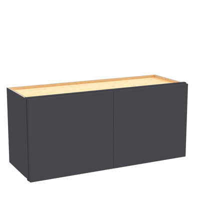 Gallery Express Rowan Assembled 33 in W x 24 in D x 15 in H Wall Bridge Kitchen Cabinet with Sft Close in Onyx
