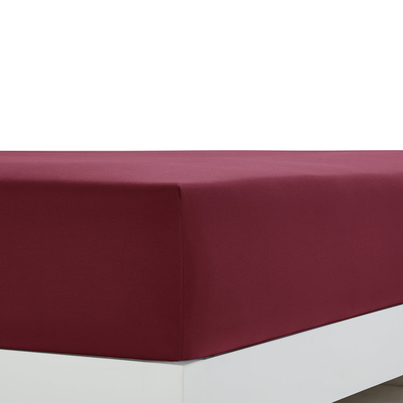 Soft Microfiber Fitted Sheets Moisture Wicking Fitted Bed Sheets Fits Up to 16" Deep Pocket, Twin, Burgund