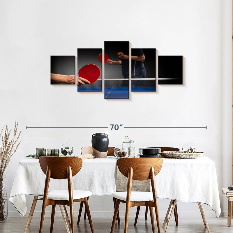  «Match de tennis de table, H 24 po x l 55 po