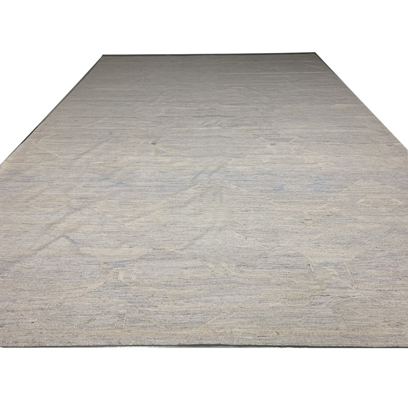 Cotton Area Rug in Ivory/Gray