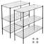 Étagère grillagée en métal à 3 niveaux - Ensemble de 2, capacité de 1050 lb, support de rangement réglable robuste avec doublure de tablette, extensible jusqu'à 6 niveaux de tablettes de 2100 lb, L 48 po x P 18 po x H 96 po, noir