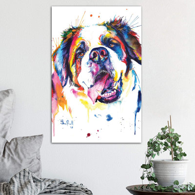 St. Bernard 1 Piece Wrapped Canvas Painting