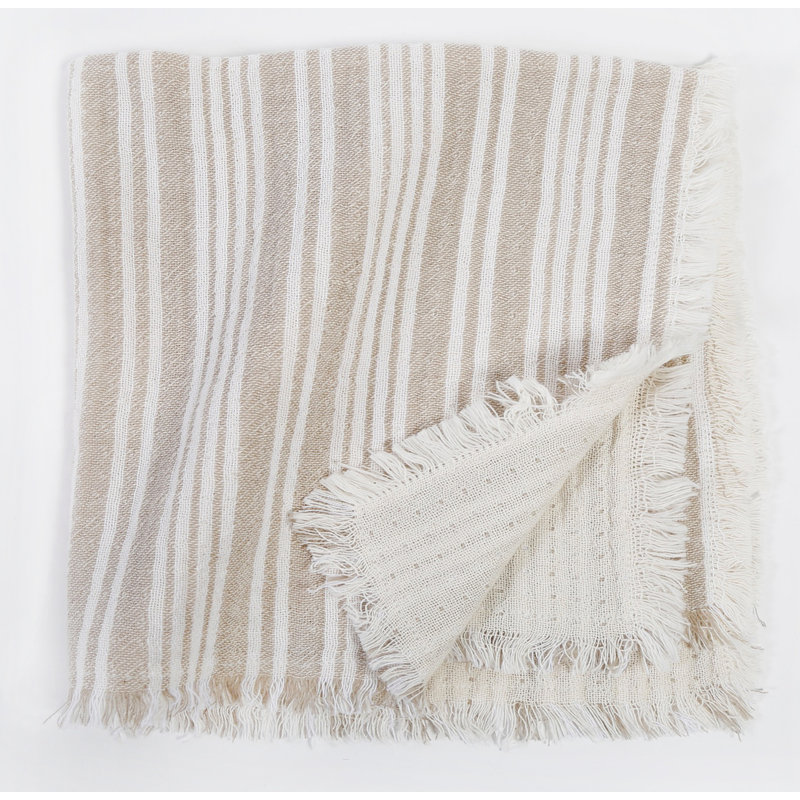 Yountville 100% Cotton Striped Square Napkin, Natural