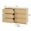 Commode de rangement à six tiroirs en bois naturel avec tiroirs ondulés et intérieur spacieux