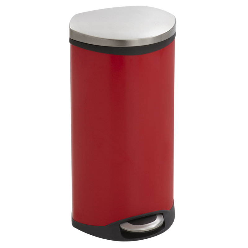 Poubelle à pédale Ellipse Steel, Rouge, 7.5