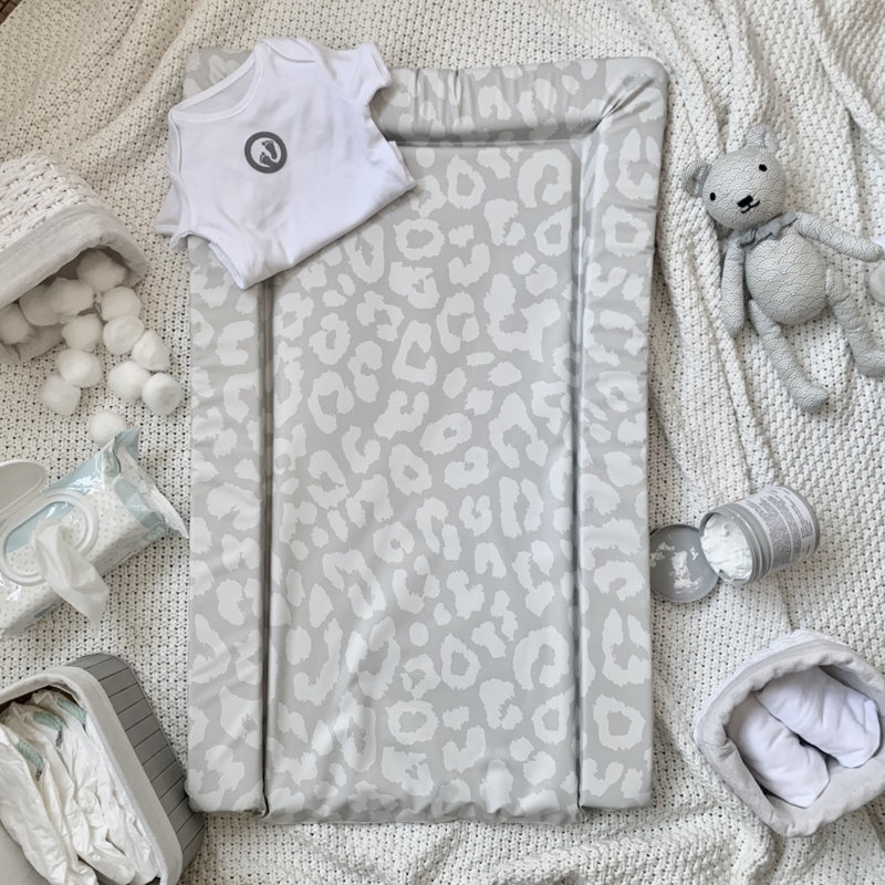 Changing Mat - Leopard Print, Grey