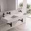 Lavabo de salle de bain mural à surface flottante avec drain dissimulé 72 po Juniper - blanc, sans trous de robinet-1158740719-1158740704