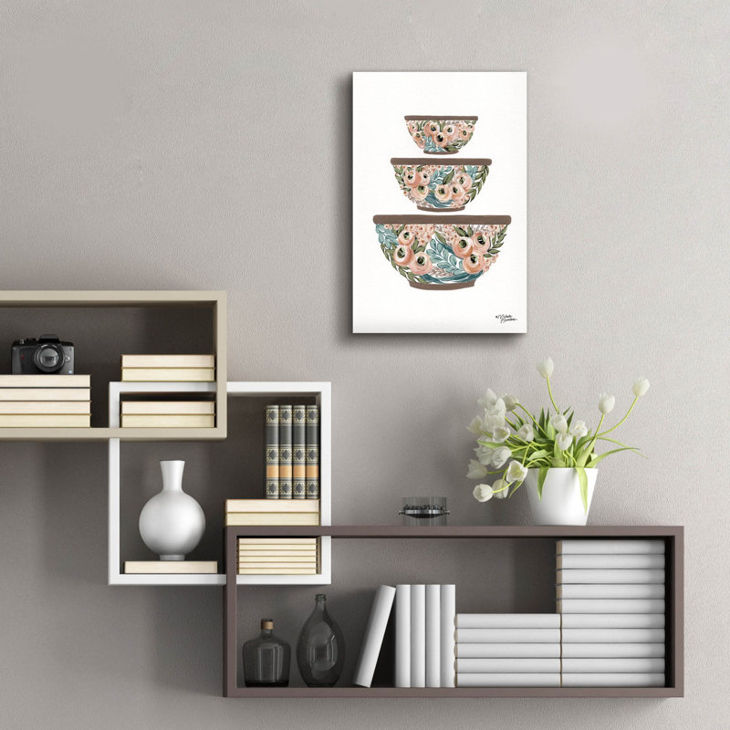  «Floral Mixing Bowls» par Michele Norman, art mural en verre acrylique, 16 po x 24 po, H 24 po x l 16 po