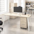 Bureau Bush Business Furniture Vista avec pieds évasés en métal et classeur mobile à 3 tiroirs