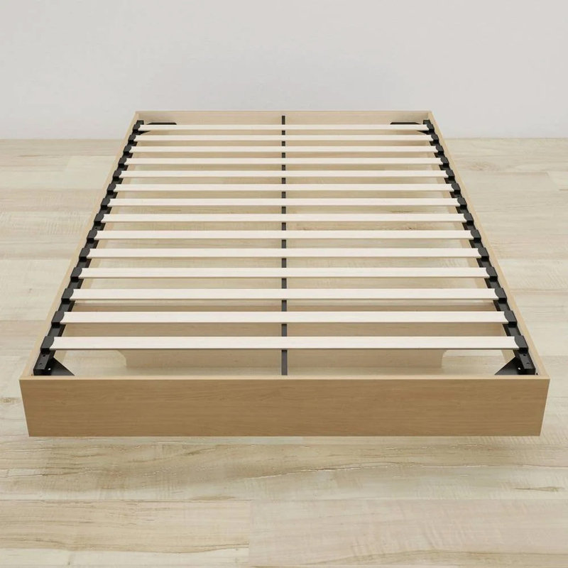 Lit flottant en bois (érable naturel) - Double, Complète, Chêne Naturel