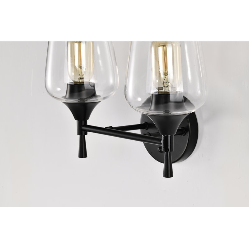 Éclairage pour meuble-lavabo à 2 lumières à intensité variable Louvella, Noir mat