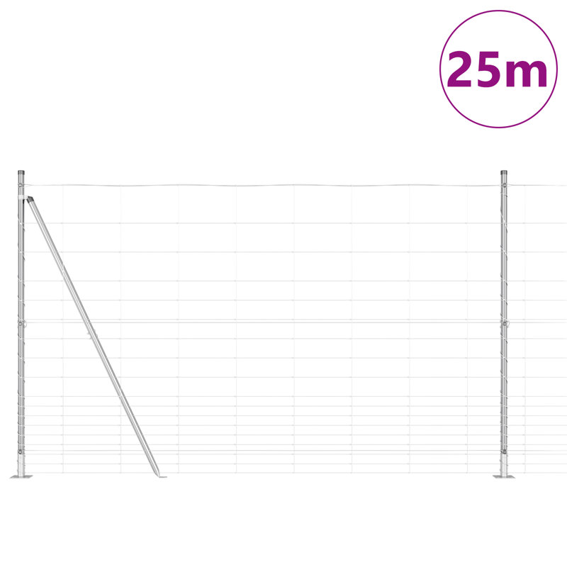 Field Fence Galvanised Steel, 150cm H x 2500cm W