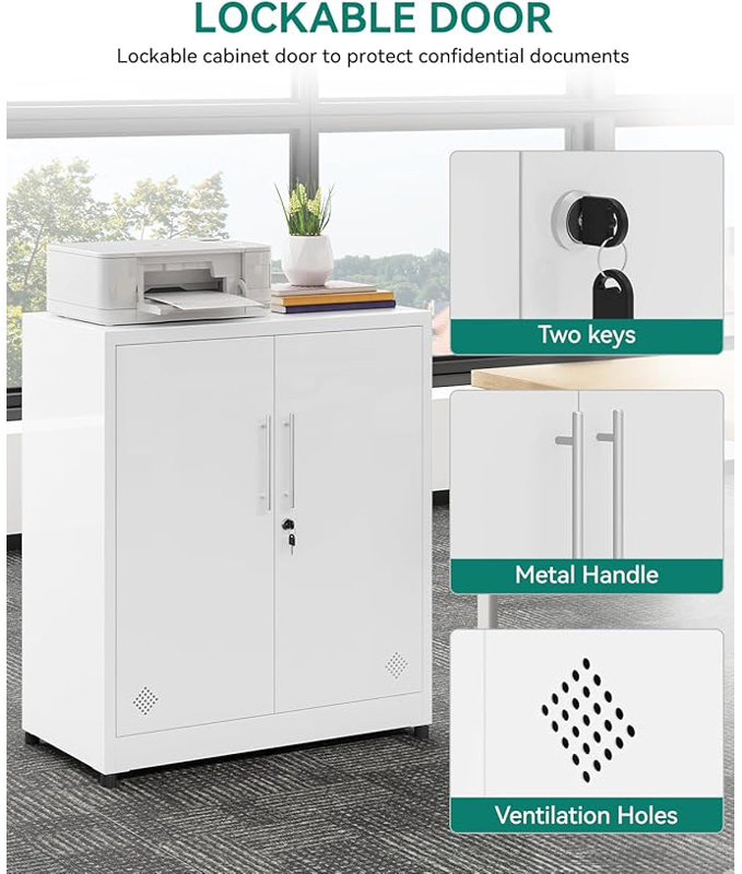 Chowk 2-Door File Cabinet, White