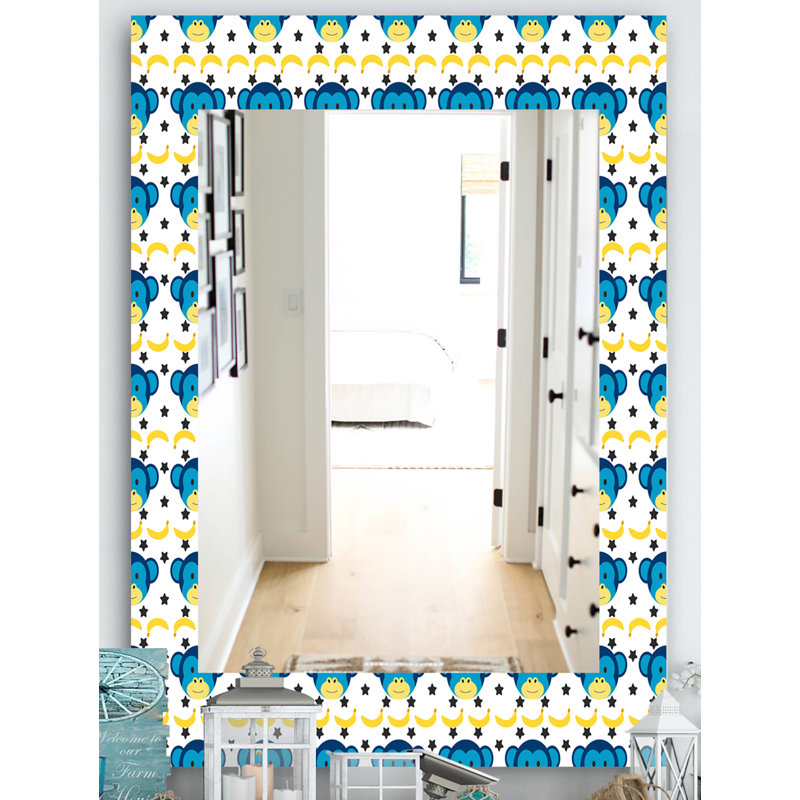 Miroir de salle de bain/meuble-lavabo doodle singe, H 24 po x l 32 po