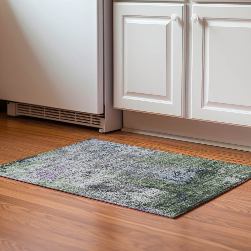 Premium Machine Washable Mayfield AMF1911 Abstract Rug, Rectangle 1'8" x 2'6"