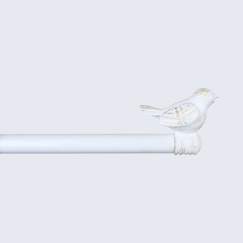 Tringle à rideaux simple réglable Kolb, 48 po à 84 po, Blanc doré