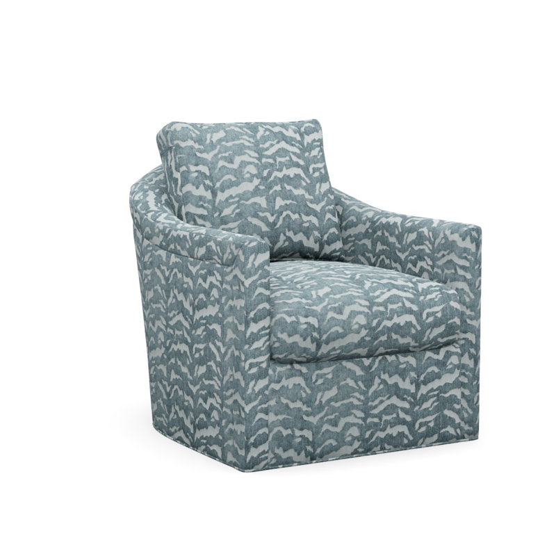Catalina Swivel Armchair, Tigre Denim Polyester 6244-53, Dune