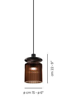 Tread 1 - Light LED Pendant, Burned Earth Transparent, Matte Bronze, 2700 Kelvins