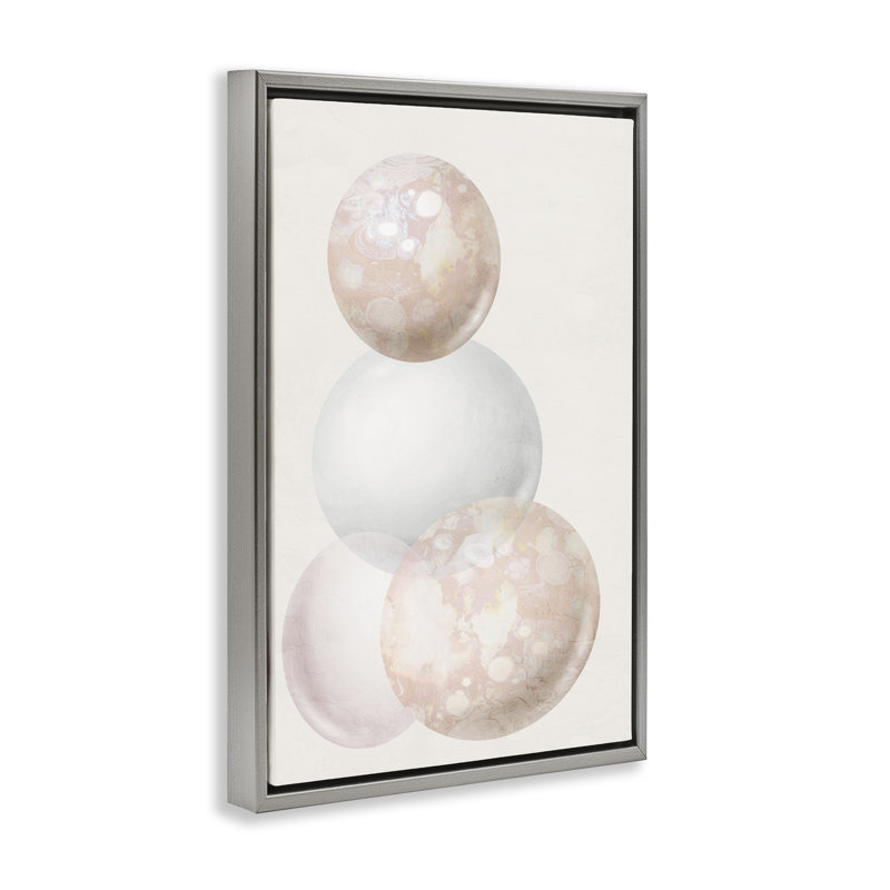 Subtle Orbs Shapes Floater Canvas by Anne Bailey, 31" H x 25" W, Gray