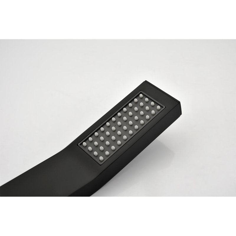 Ensemble de système de douche de plafond de 16 po - Noir mat, laiton et acier inoxydable, force de l'eau accrue, moment de baignade agréable, buse autonettoyante, complet avec composants de fixation fins