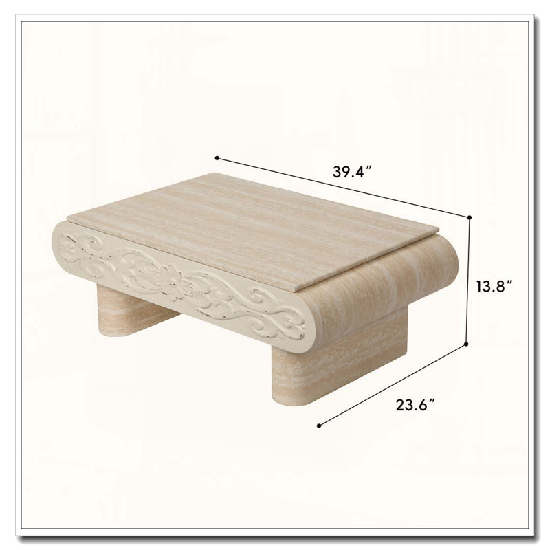 Table basse à plateau relevable Modern, Beige + jaune
