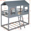 Twin Over Bunk Bed In Grey - Built With Materials Solid Wood Guardrail '