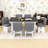 Contemporary 7-Piece Dining Set, Wooden Rectangular Table and Six Upholstered Chairs-935643507-935643504