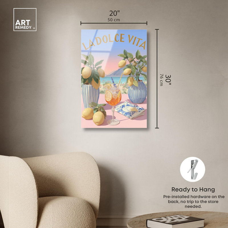 «Aperitivo Sunset», reproduction d'art sur toile par Art Remedy, H 30 po x l 20 po