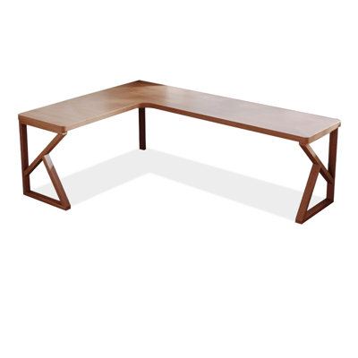  Walnut L-Shaped Solid Wood desks