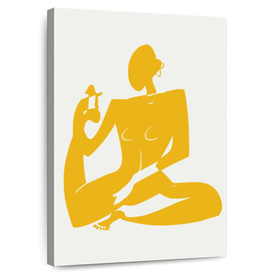 Sirpi nu de yoga en jaune