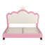 Lit princesse rembourré avec tête de lit couronne, lit plateforme avec tête de lit et pied de lit-336043926-336043927