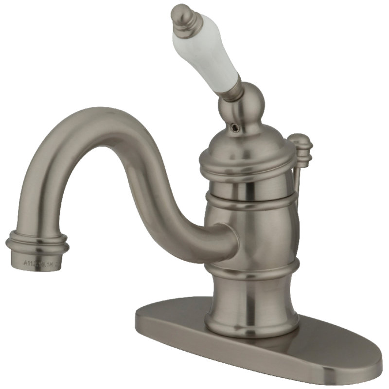 Robinet de salle de bain 1 poignée à fixation sur le comptoir en laiton victorien Kingston, Nickel brossé