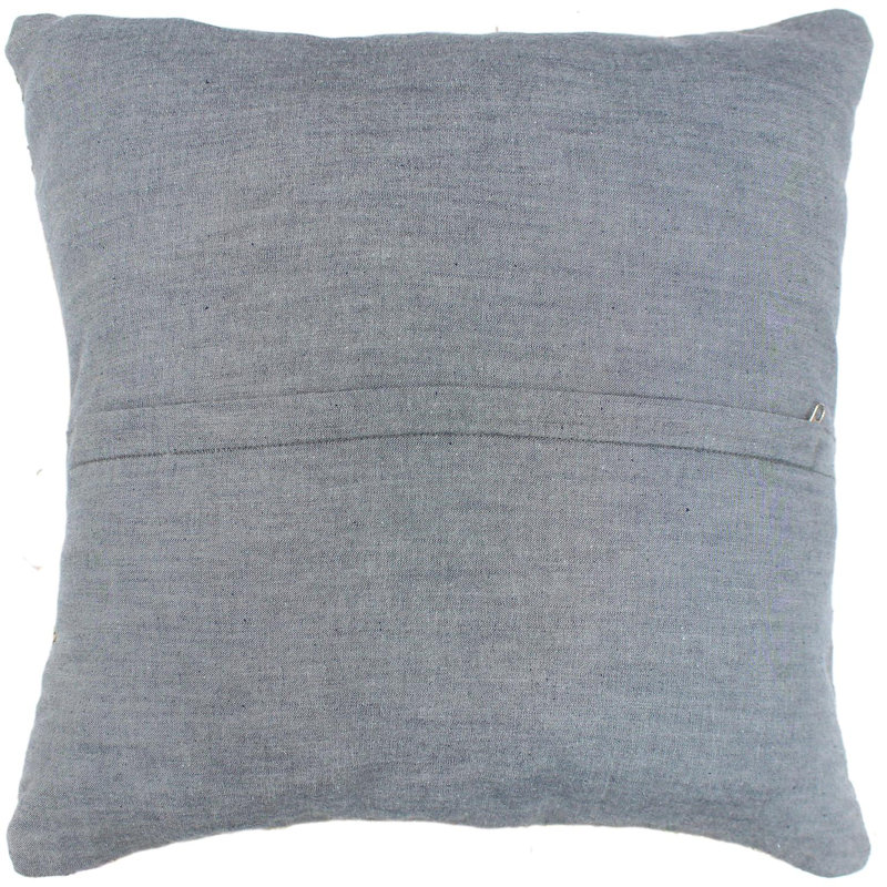 Coussin kilim Bayadere, Rouille / bleu / beige / mauve