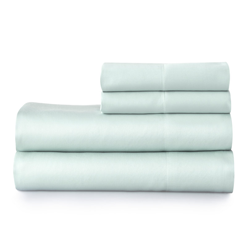 Ensemble de draps en satin de coton de qualité égyptienne 300 fils Portia, Écume de mer