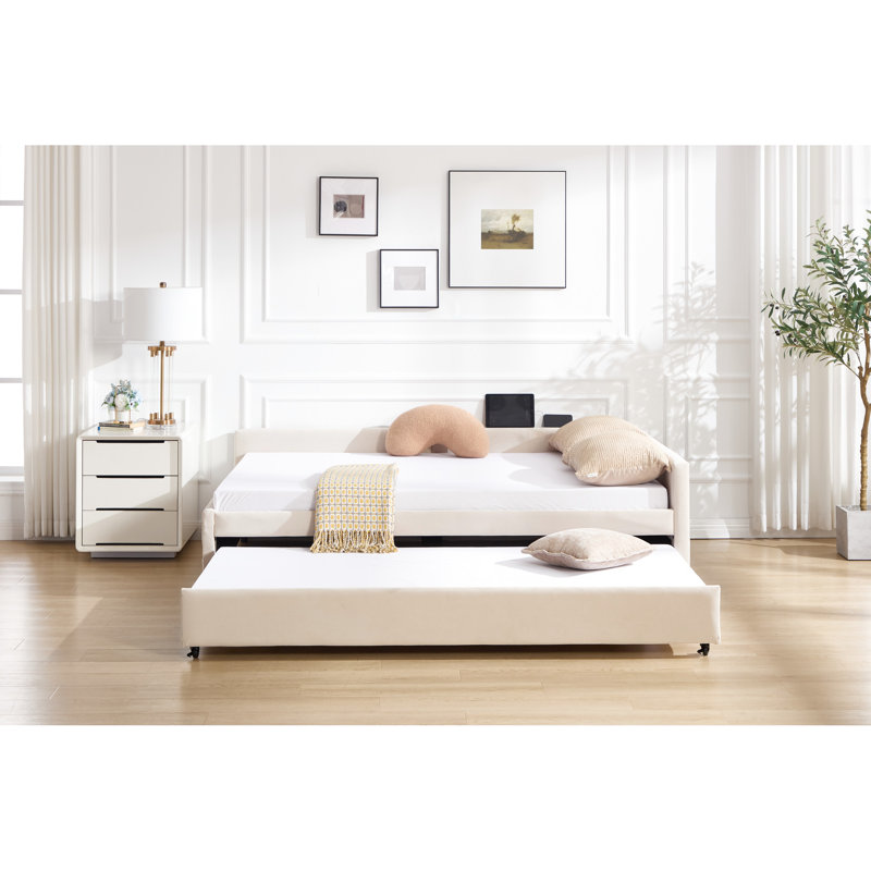 Lit de jour moderne en velours multifonctionnel avec couchette, grille coulissante en losange, pour la chambre à coucher, décoration tapissier sans sommier requis, chambre d'amis, structure en métal