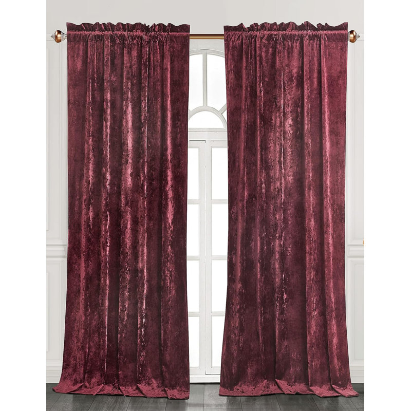 Velvet Bedding Collection Velvet Curtain, Storm Blue, 50" W x 72" L