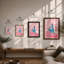 Leap in Pink Modern - Framed Print-328025096-328025102
