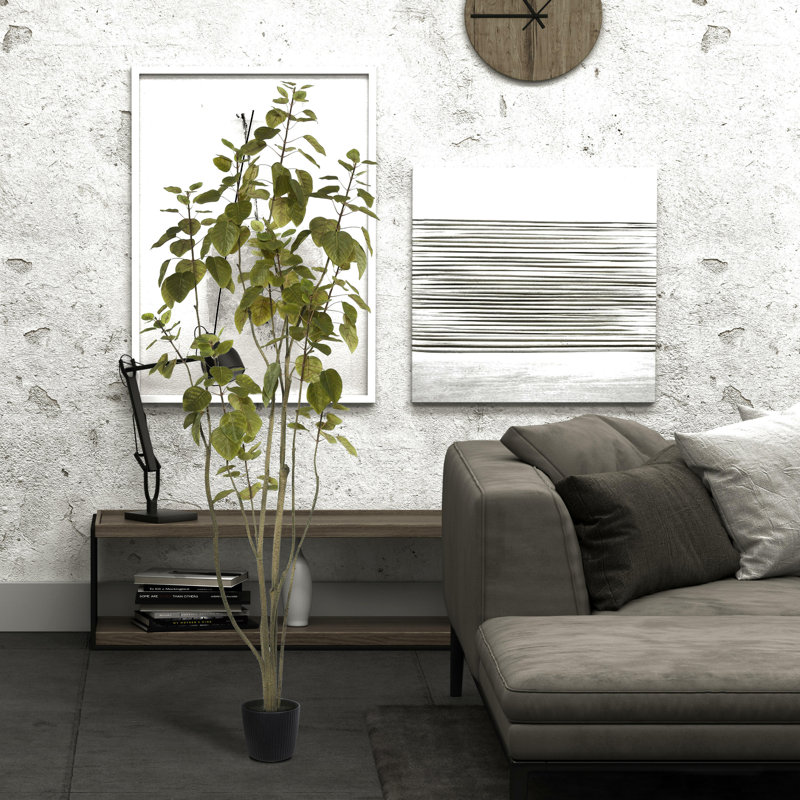 Artificial Green Potted Cotinus Coggygria Tree, 72" H x 29" W x 29" D