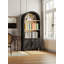 Bibliothèque arquée avec rangement, armoire arquée moderne à 3 niveaux avec porte Mid-Century, bibliothèque arquée