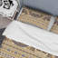 Ensemble de housse de couette abstrait rayé à motif cachemire doré et brun - Microfibre de polyester-2012384618